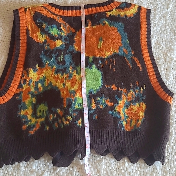 Cider Lace Up Contrast Binding Vest Size Small - Picture 9 of 9